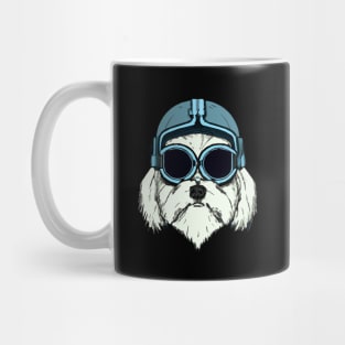 Maltese Dog Pilot Dog Owner Retro Funny Dog Mug